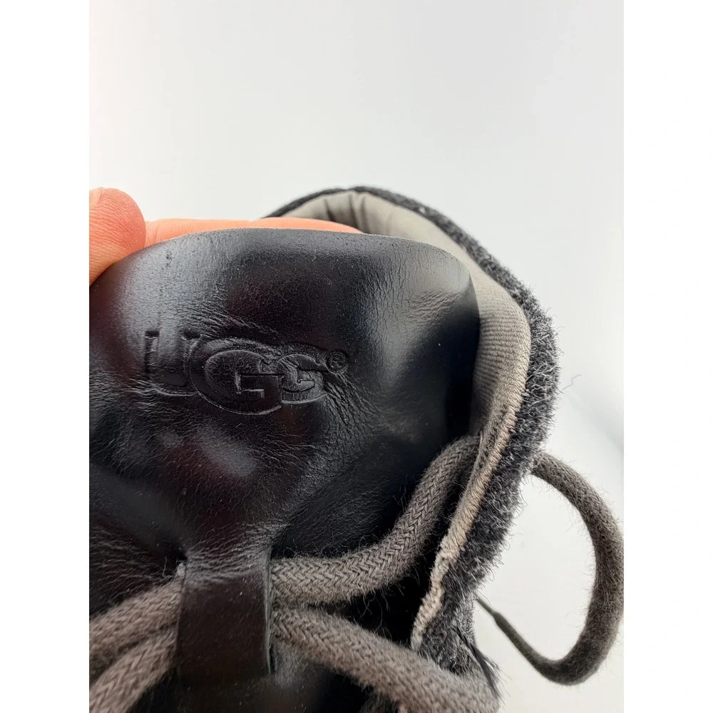 UGG Australia Kaldwell Chukka Boots Mens 13 Black Leather Wool Vibram 1003885